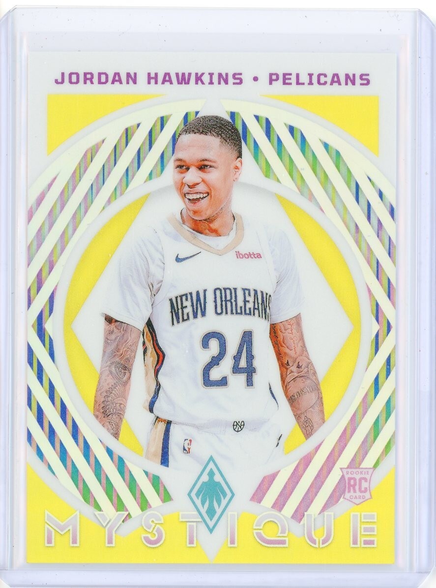 2023-24 Panini Phoenix JORDAN HAWKINS RC Rookie Mystique Yellow Prizm 13/35