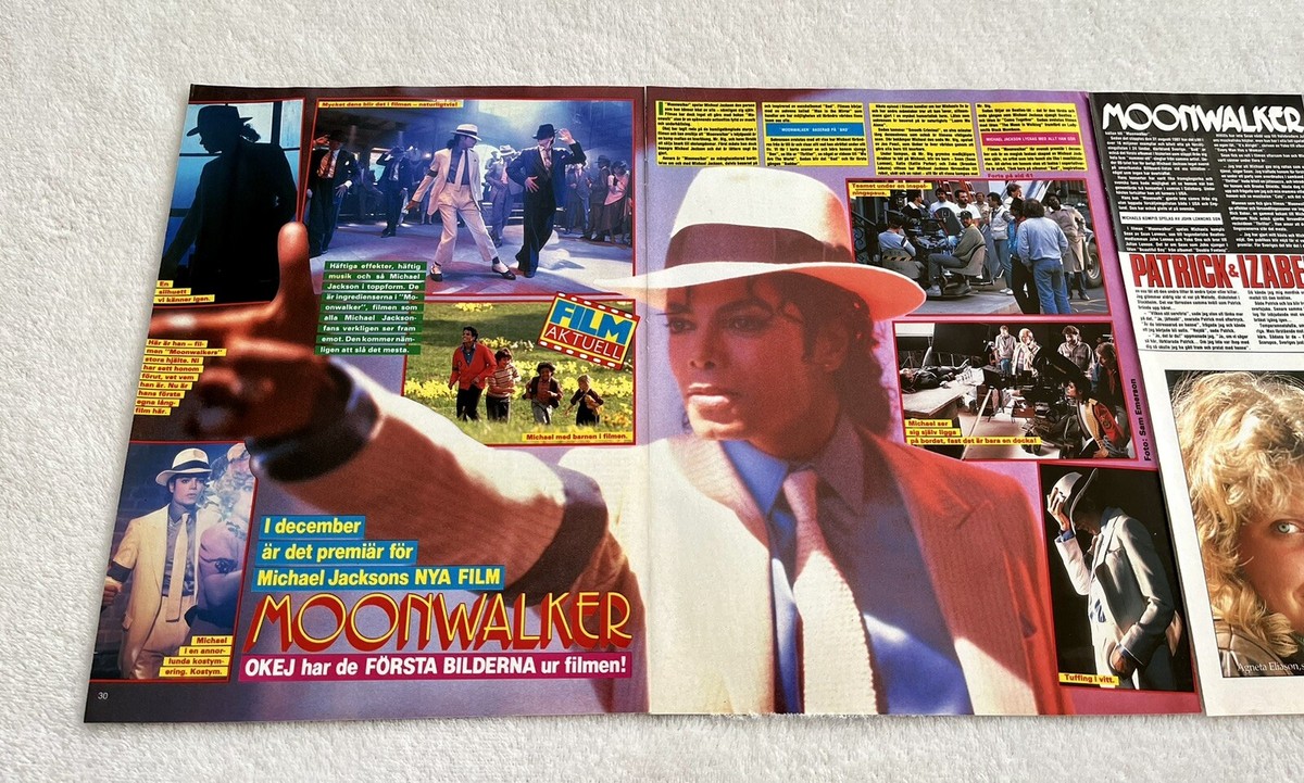 MICHAEL JACKSON 1988 Clipping Poster Swedish Music magazine OKEJ