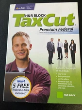 H&R Block Taxcut Premium Federal 2008 For PC And MAC NEW