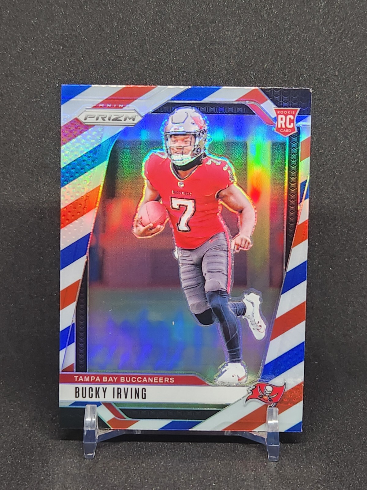 2024 Panini Prizm - #316 Bucky Irving RC Red White & Blue Prizm - Buccaneers
