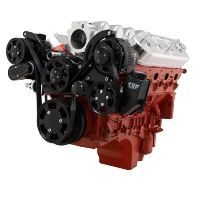 Chevy LS Mid Mount All Inclusive Serpentine System BLACK LS1 LS2 LS3 LSX SWAP