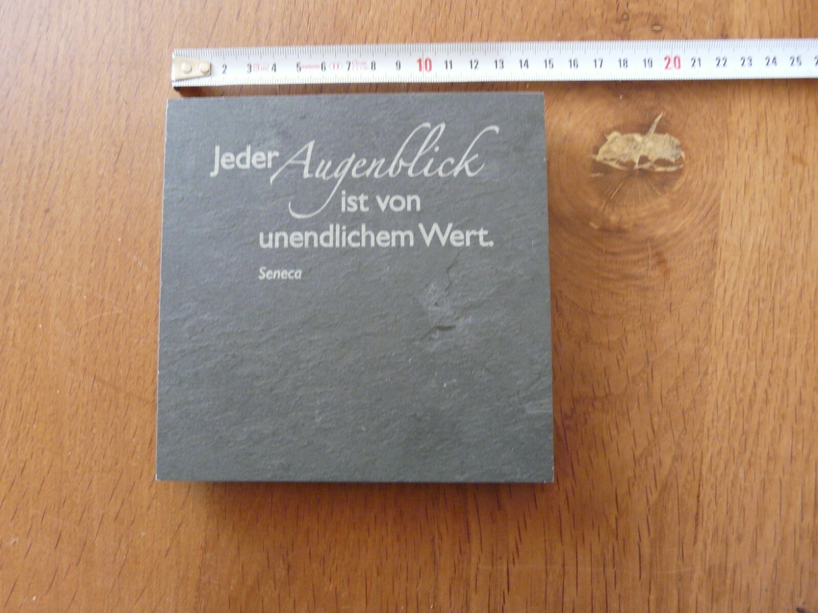 Jeder Augenblick ist von unendlichem Wert Seneca Schieferplatte Schild aufhänger