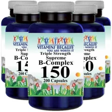 Vitamin B - 150 Complex Supreme Triple Strength 5X200 Caps Inositol/Choline