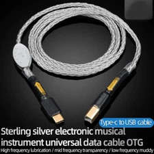 Hi-end usb cable type c to type b hifi Stereo pure silver Data audio digital