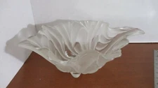 Beautiful Glass SCALLOPED FLORAL FROSTED 14" SERVING BOWL