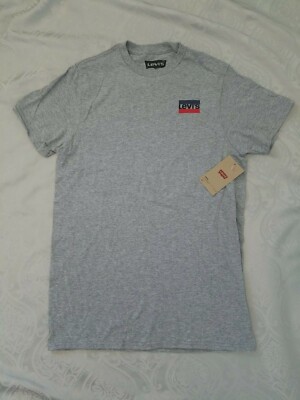 Levis NWT Logo Performance Sport Fitted Pre Shrunk Tee Heather Gray Size Small