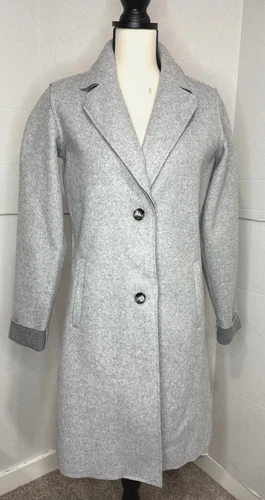 Kenneth Cole Women's Gray Two Button Coat Medium Length Size small, winter coat