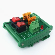 DIN Rail Mount 2 Position Switch Power Distribution Module Fuse Splitter Board