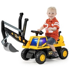 Kids Ride on Excavator Digger Electric Construction Vehicles w/ Music  Lights