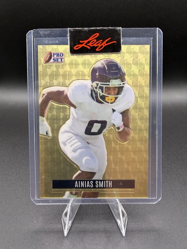 2023 Leaf Pro Set GOLD Pre-Production Proof AINIAS SMITH Football 1/1 Sealed!