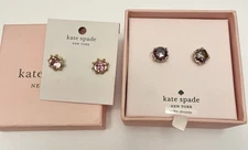 Kate Spade Stud Earrings, 2 Pair, Flying Colors Bezel Blush & Berry