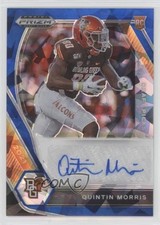 2021 Panini Prizm Draft Picks Blue Ice 3/75 Quintin Morris #DPA-QMO Auto h3a