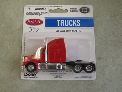 Boley Peterbilt Model 377 Semi-Truck Cab #2403-1 Red Die Cast 1/87 Scale MOC