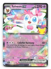 Carta Pokemon Sylveon ex 071/128 30° Celebrazione Holo Doppia Rara NM