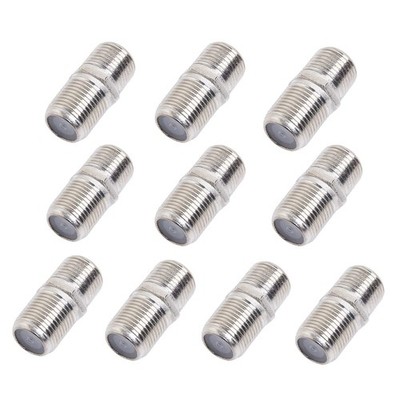SQRUIHAO 10 Pack Coaxial Cable Connector, Coax Small, Silver-10pack 
