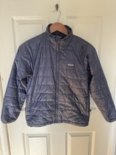 Patagonia Kids' Nano Puff Brick Quilt Jacket Full Zip Dark Blue Size L 12