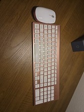 FENIFOX Wireless Keyboard and Mouse, 2.4G USB Small Mini Thin Rose gold