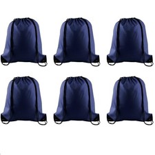 Pcs Drawstring Bags Bulk Drawstring Backpack String Backpack Cinch 6 Navy Blue