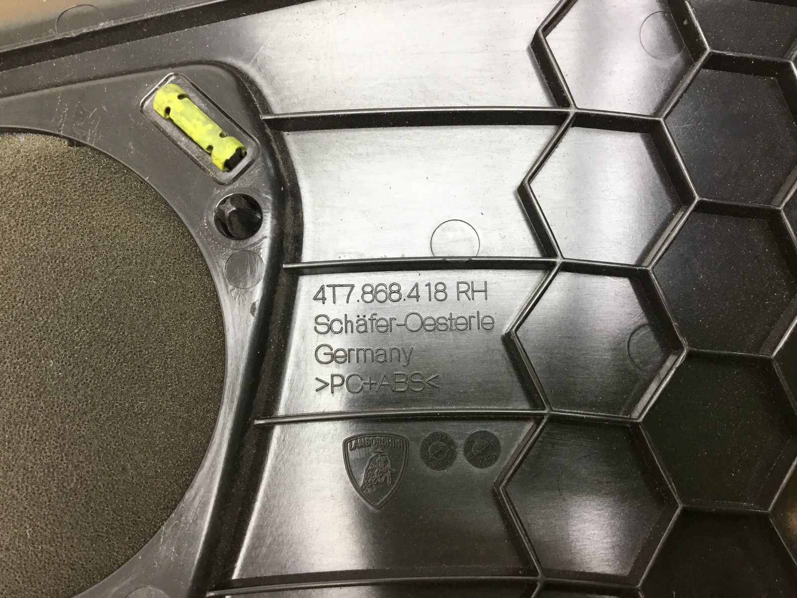 Lamborghini Huracan 2018 Right Passenger B Pillar Speaker Cover Panel 16-19 |:A