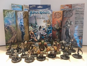 Mage Knight Rebellion Lot 20 Miniatures + Empty Starter Set & Booster Pack Boxes