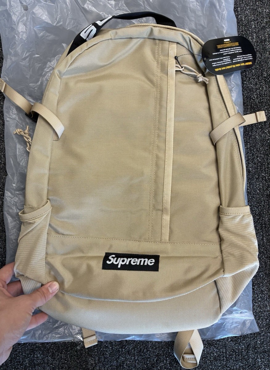 NEW Supreme Box Logo Cordura Tan Backpack SS18 | eBay