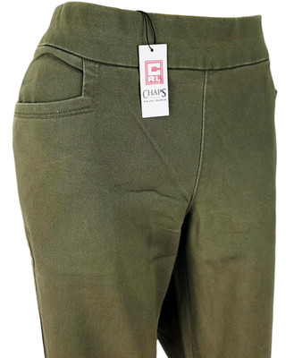 CHAPS RALPH LAUREN Damen grüne PULL ON CROPPED HOSE - W32'' - L - UK14 -62£