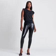 ASSETS by SPANX Womens Plus Regular Skinny Leg Ankle Faux Leather Leggings