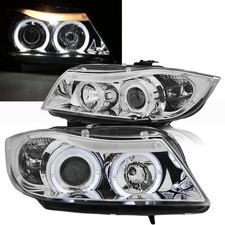 Scheinwerfer f�r BMW E90/E91 3er Angel Eyes chrom 03.2005-08.2008