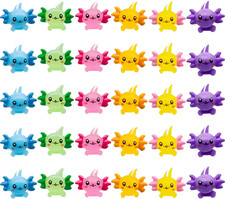 30PCS Mini Axolotl Colorful Mini Resin Axolotl Figurines Miniature Animal Figuri