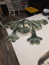 RARE Goffa Large Green Frog Plush Stuffed Animal 19  Long, 29  Wide, 7  Tall