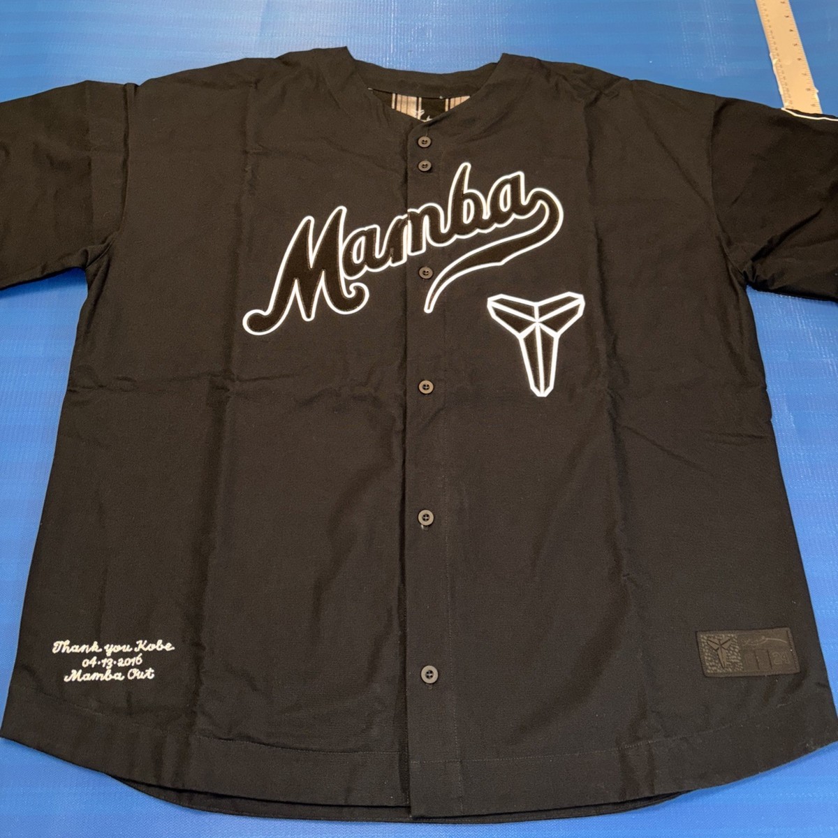 Nike Kobe Details Mamba Baseball Jersey Men's Small Black IB0007
