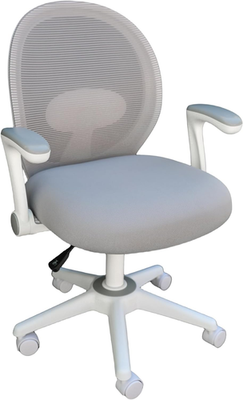 #ad Task Chair with Flip up Arms Grey White $149.99