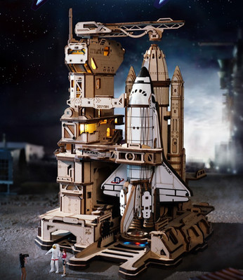 ROKR Space Shuttle 3D Wooden Puzzle Mechanical Building Kits for Adult Xmas Gift