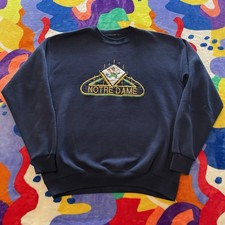 Vintage 90s Notre Dame Fighting Irish Sweatshirt Men's XL Blue Pullover USA Made