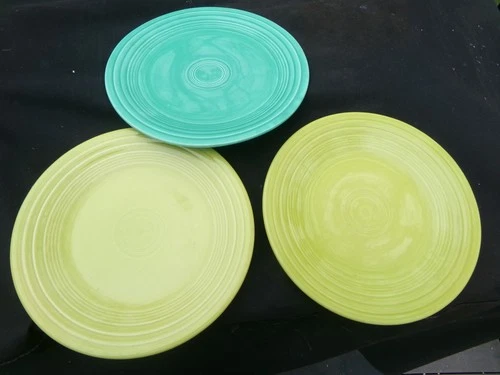 3 lot-Fiestaware Lemongrass Lunch Plate Fiesta 9 inch Luncheon Plate 1 light GR.