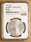 1995 D Paralympics Commemorative Silver Dollar NGC MS70