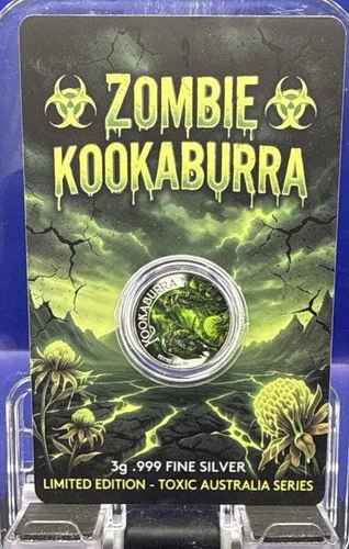3g Silver Coin 0.999 2026 Zombie Kookaburra Edition Toxic Australia Mintage 5000