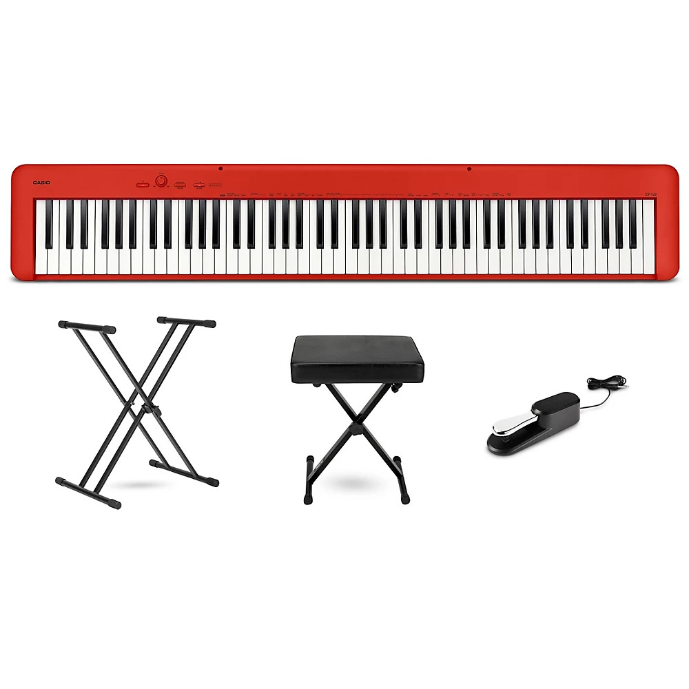 Casio CDP-S160 Compact Digital Piano Essentials Bundle Red 105590₽