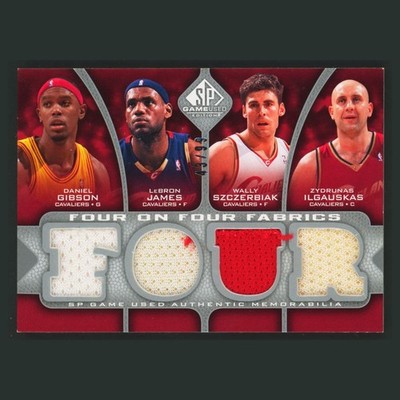Lebron James Tim Duncan Patch /99 2009-10 SP Game Used Four on Four Fabrics Card