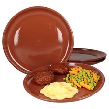 4er Set Ton-Speiseteller Ø28,5 cm Mediterran 2 Personen Mittelalter Grill-Platte