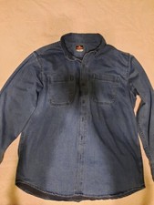 Large Ridgecut Blue Jean Shirt. Rugged Wear Men's Work Wear Button Up Great Cond