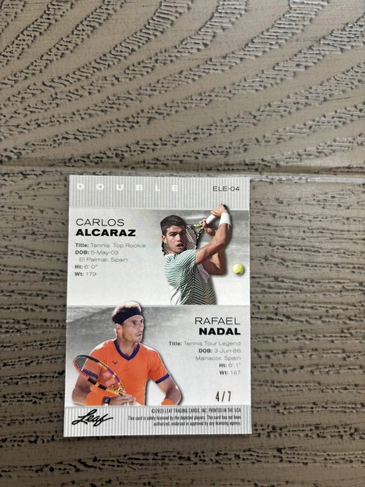 Carlos Alcaraz / Rafael Nadal 2024 folha de metal duplo preto /7 controle remoto - Imagem 2 de 2