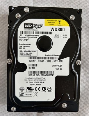 Western Digital WD800BB-JHC0 80GB SATA Hard Drive HDD 04F797