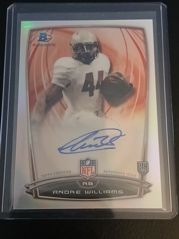 2014 Bowman Chrome Andre Williams Rookie Auto RC Refractor #RCRA-AW Giants
