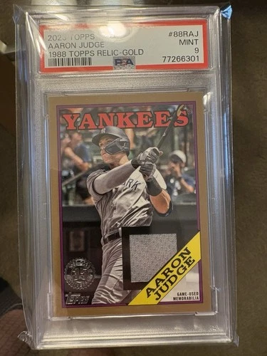 2023 Topps Aaron Judge 1988 Topps Relic Gold PSA 9 /50 Yankees 35th Anniversary