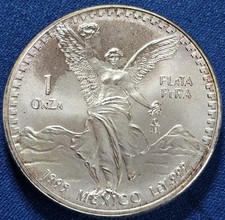 H 1995 Mexico Libertad 1oz .999 Silver  Tough Date
