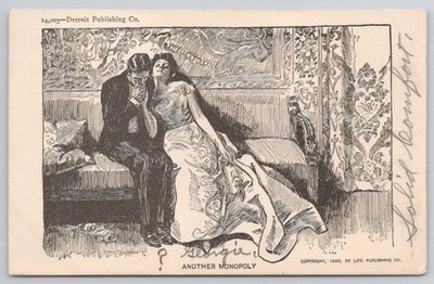 1899 ''Another Monopoly'' Romantic Art Postcard Detroit Publishing Co.