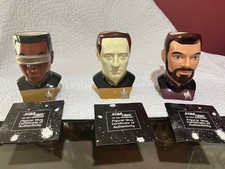 Authentic Star Trek Mugs Geordi La Forge, Data, William T Riker 1994 Set of 3