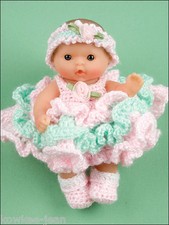 Itty Bitty Dress Up Fashions, 5" baby doll clothes crochet patterns - see pics