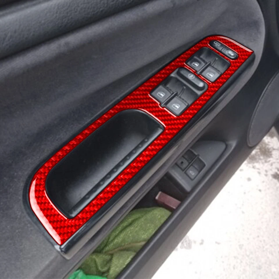 Комплект полной внутренней отделки из красного углеродного волокна для Volkswagen Passat B5 1996-06 31 шт. - Изображение 4 из 4